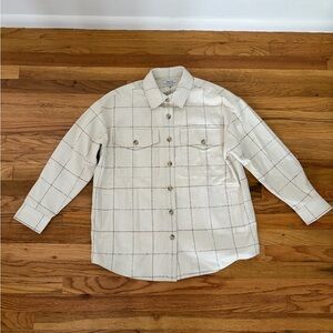 Madewell Women’s Boucle Oversized Shirt-Jacket Windowpane